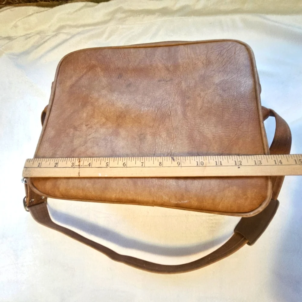 Samsonite Briefcase Messenger Travel Carry On Bag Brown Zipper Vintage